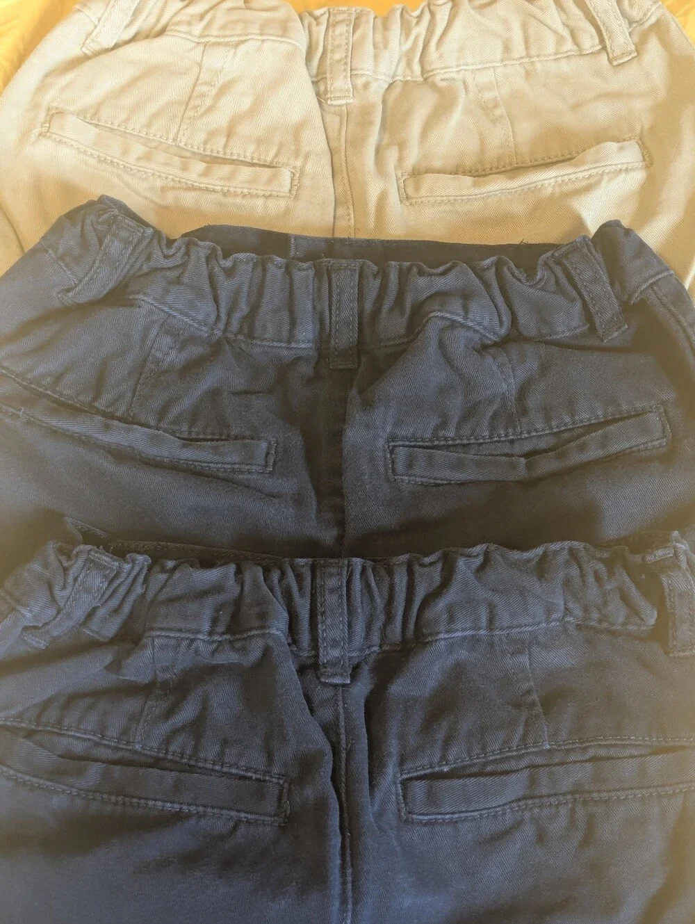 3️⃣ Children's Place Boy's Chino / Uniform Shorts  Navy(2) & Khaki(1); Size: 5T
